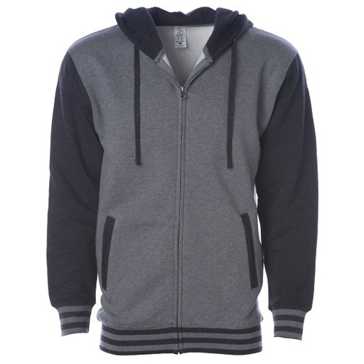 Bluza Unisex na Zamek z Kapturem Polar Bawełna Poliester NP351 - Gunmetal Heather & Charcoal Heather