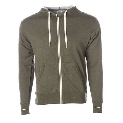 Bluza unisex z kapturem i zamkiem NP354 - Olive Heather