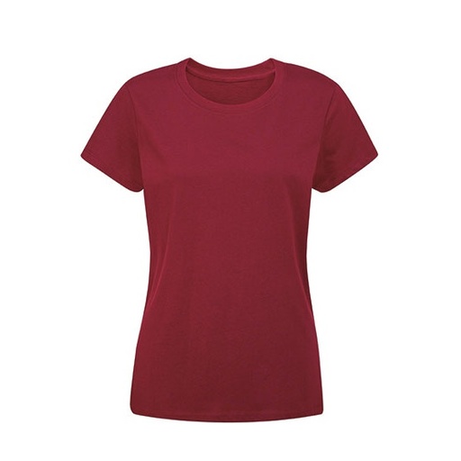 T-shirt Damski Dopasowany Bawełna Organiczna P02 - Burgundy