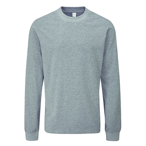 T-Shirt z Dlugim Rekawem Luzny Bawelna Organiczna P06 - Heather Grey Melange