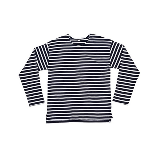 Bluza Unisex Obnizone Ramiona Bawełna Organiczna Paski P136 - Navy & White
