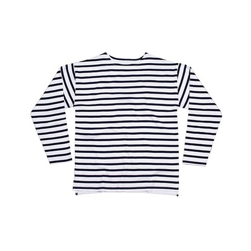 Bluza Unisex Obnizone Ramiona Bawelna Organiczna Paski P136 - White & Navy