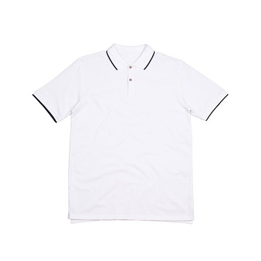 Polo z kontrastowym kołnierzem P191 - White & Navy
