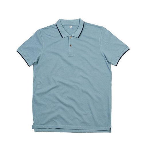 Koszulka Polo Przedluzony Tyl Pika Bawelniana P191 - Light Denim & Navy