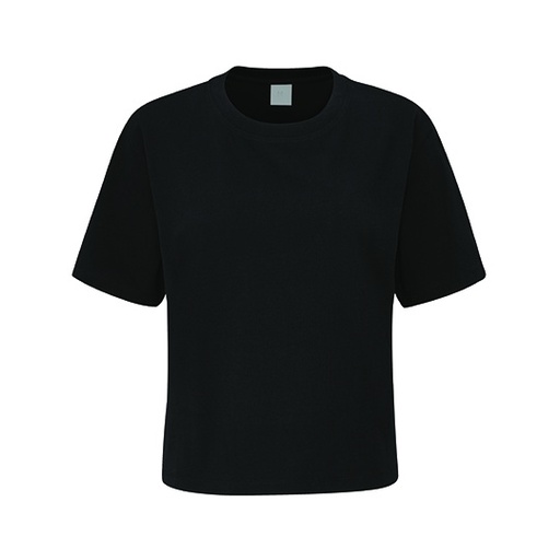 Damski T-shirt Krótki Oversize P198 - Black