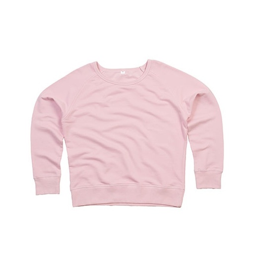 Bluza Damska Klasyczna Raglanowa French Terry Bawelna Organiczna P77 - Soft Pink