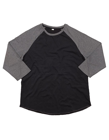 Unisex koszulka baseballowa Superstar - Black & Charcoal Grey Melange