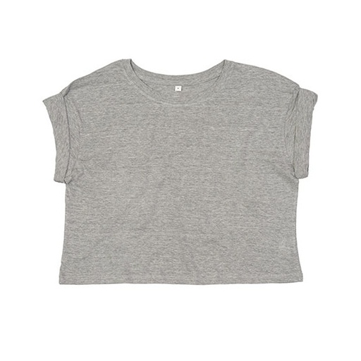 Damski T-shirt Crop Oversize P96 - Heather Grey Melange