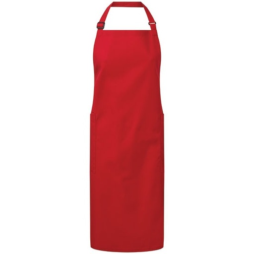 Fartuch Pelny Regulowany Poliester Recykling Bawelna Organiczna PW120 - Red (ca. Pantone 201C)