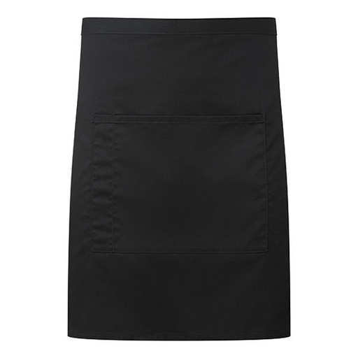 Fartuch sredni w talii z recyklingu PW141 - Black (ca. Pantone Black C)