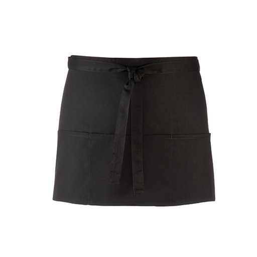 Fartuch krótki z trzema kieszeniami PW155 - Black (ca. Pantone Black C)