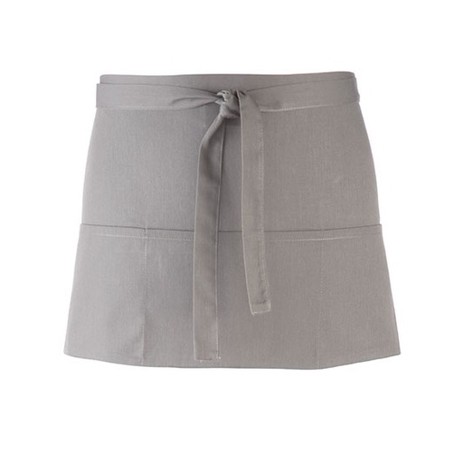 Fartuch krótki z trzema kieszeniami PW155 - Pale Grey (Silver)