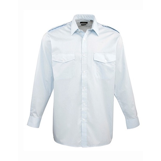Koszula Pilotka Męska Długi Rękaw Popelina PW210 - Light Blue (ca. Pantone 2717C)