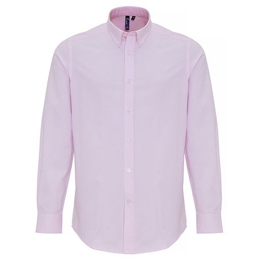 Męska koszula Oxford w paski PW238 - White & Pink (ca. Pantone 1895C)