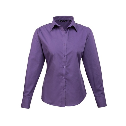 Damska koszula z długim rękawem klasyczna PW300 - Purple