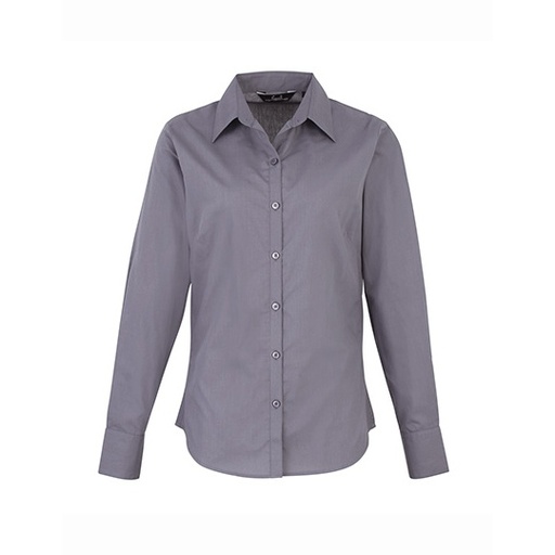 Damska koszula z długim rękawem klasyczna PW300 - Steel (ca. Pantone Cool Grey 11C)