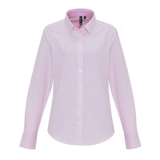 Koszula Damska Slim Fit Oxford Bawełniana PW338 - Pink (ca. Pantone 1895C)