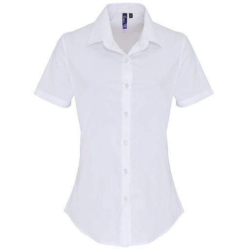 Koszula Damska Slim Fit Popelinowa Elastyczna PW346 - White