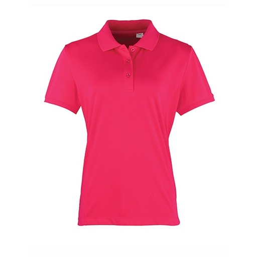 Koszulka Polo Damska Slim Poliester Pika Oddychajaca PW616 - Hot Pink (ca. Pantone 214C)