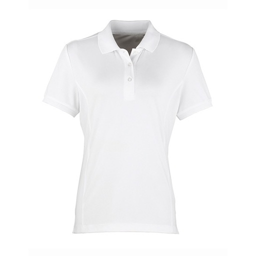 Koszulka Polo Damska Slim Poliester Pika Oddychajaca PW616 - White