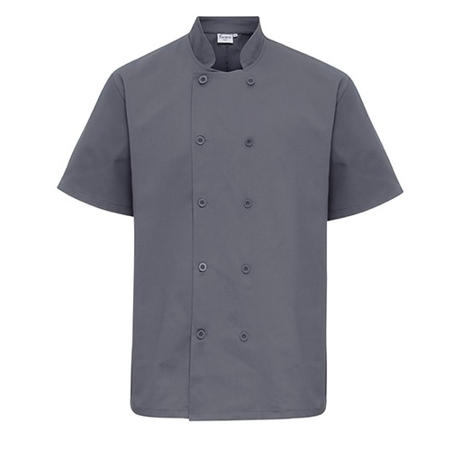 Kurtka Kucharska Unisex Krotki Rekaw Twill PW656 - Steel (ca. Pantone 7545C)