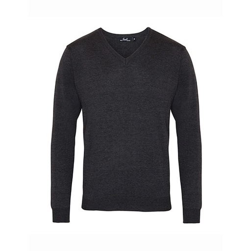 Męski sweter z dekoltem V PW694 - Charcoal