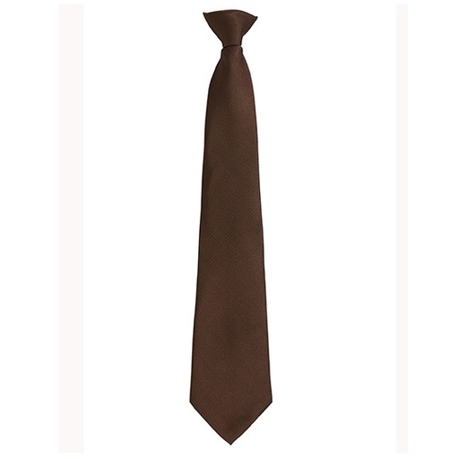 Krawat na klips poliester PW785 - Brown (ca. Pantone 476C)