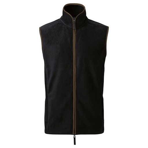 Bezrekawnik Meski Polarowy PW803 - Black (ca. Pantone Black C) & Brown (ca. Pantone 4975C)