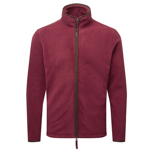 Bluza Meska Z Zamkiem Polarowa PW823 - Burgundy (ca. Pantone 209C) & Brown (ca. Pantone 4975C)