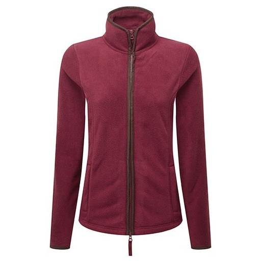 Bluza Damska Polarowa PW824 - Burgundy (ca. Pantone 209C) & Brown (ca. Pantone 4975C)