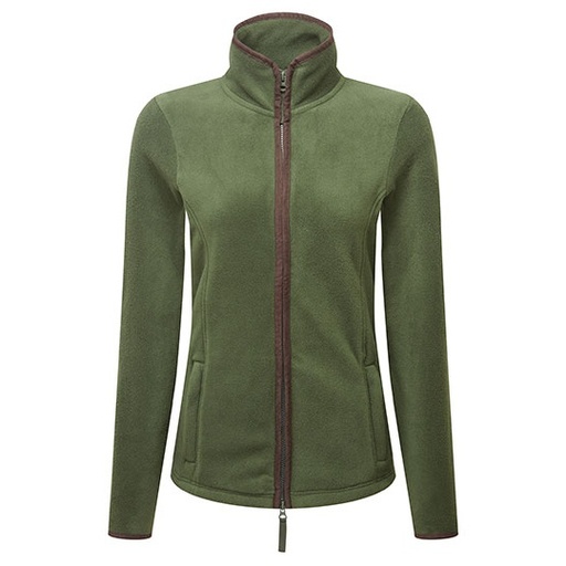 Bluza Damska Polarowa PW824 - Moss Green (ca. Pantone 2410C) & Brown (ca. Pantone 4975C)