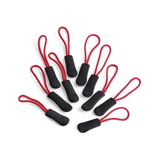 [QX505-1000265684] Zestaw 10 uchwytów do zamków błyskawicznych QX505 - Red