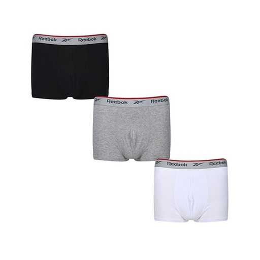 Bokserki Męskie Bawełniane z Elastanem RBK8266 - Black & Grey Marl