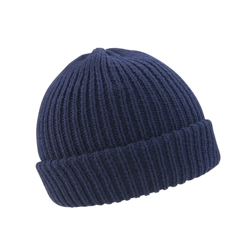 Ciepła czapka unisex z wywinięciem RC159 - Navy