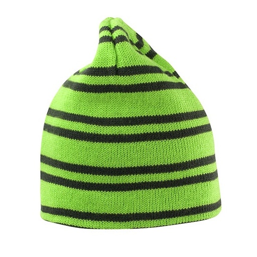Czapka Dwustronna Dzianinowa Ciepla RC354 - Lime & Grey & Grey