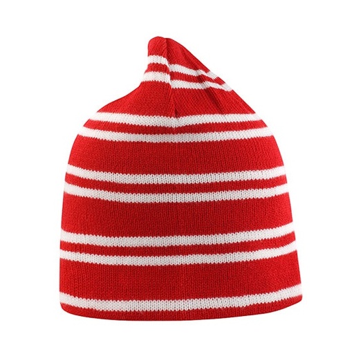 Czapka Dwustronna Dzianinowa Ciepla RC354 - Red & White & Red