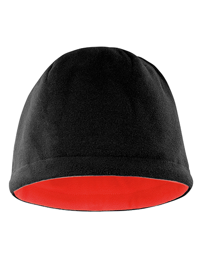 Dwustronna polarowa czapka Skull - Black & Red