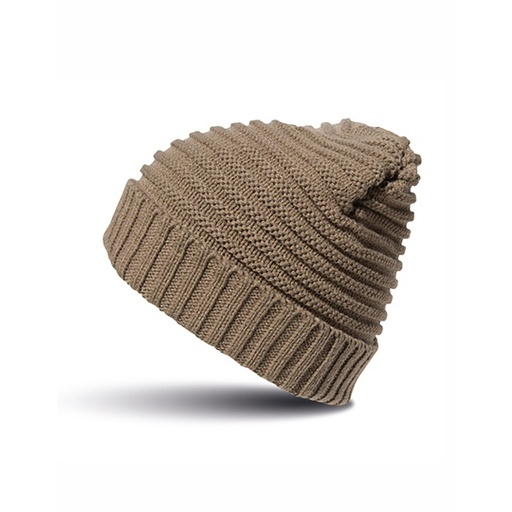 Czapka z warkoczowym ściegiem RC376 - Fennel & Black