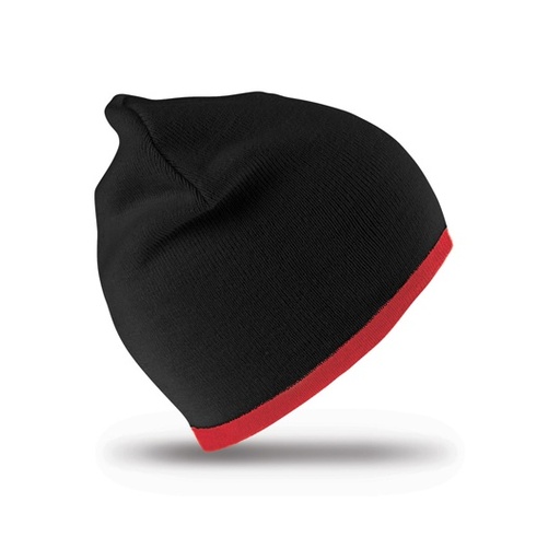 [RC46-1000146643] Dwustronna czapka bez mankietu RC46 - Black & Red