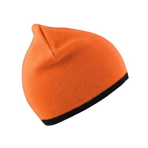 Dwustronna czapka bez mankietu RC46 - Bright Orange & Black