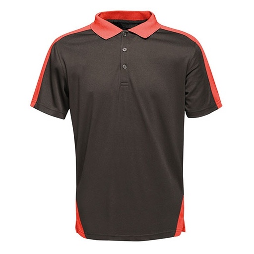Koszulka Polo Meska Szybkoschnaca Poliestrowa RG1740 - Black & Classic Red