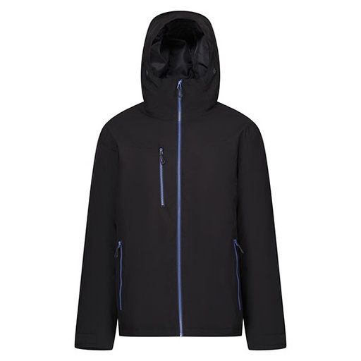 Kurtka Ocieplana z Kapturem Wodoodporna Oddychająca Stretch RG253 - Black & New Royal