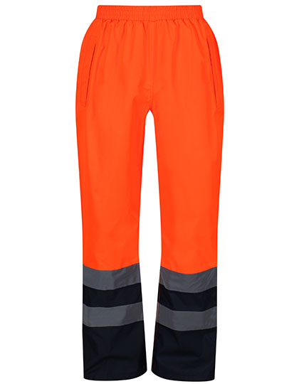 Spodnie przeciwdeszczowe Pro Hi-Vis - Orange & Navy