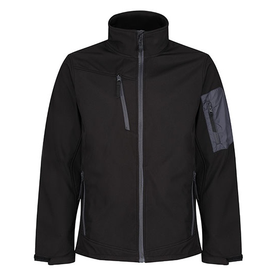 Kurtka Softshell Ocieplana z Membraną - Black & Seal Grey (Solid)