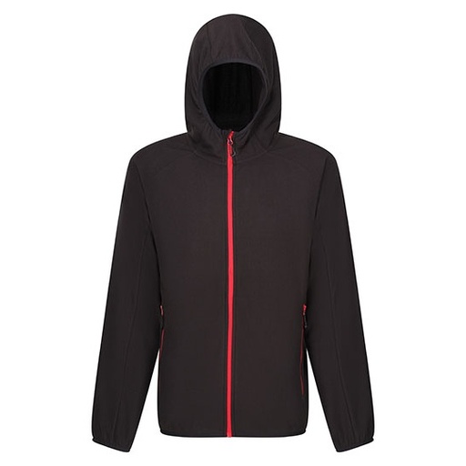 Bluza polarowa z kapturem RG690 - Black & Classic Red