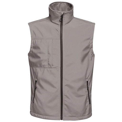Męski ocieplany bezrękawnik softshell RG848 - Seal Grey (Solid) & Black