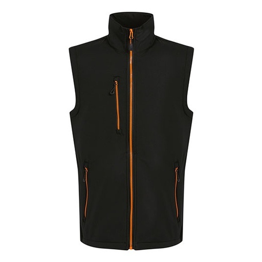 Bezrekawnik Softshell Wiatroodporny Wodoodporny RG915 - Black & Orange Pop