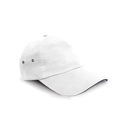 Czapka Niski Profil Bawełniana 5 panelowa RH72 - White & Navy
