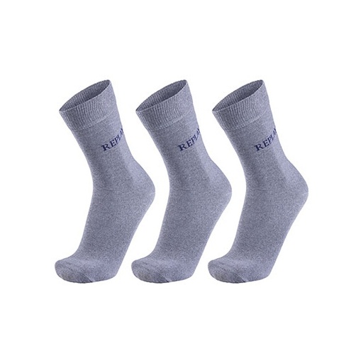 Skarpetki męskie prążkowane RP100632 - Grey Melange & Dark Blue