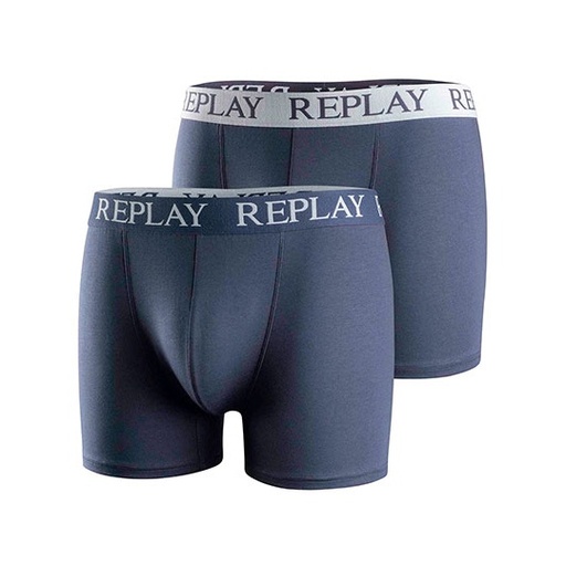 Bokserki męskie slim fit RP101005 - Dark Blue & White